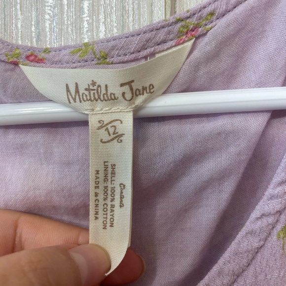 Matilda Jane Girls Lavender Floral Dress Size 12 - Picture 3 of 7